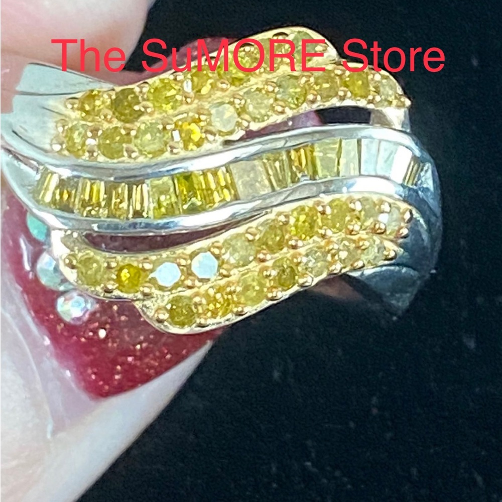 NWT/.75 CT/ Genuine Yellow Diamond Ring